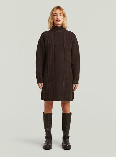 Vestido de punto Cable Loose